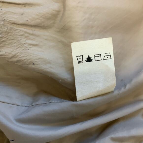 M 0851 Double Breasted Leather Tab Cream Colored Jacket with Hood size 8 - Picture 6 of 7